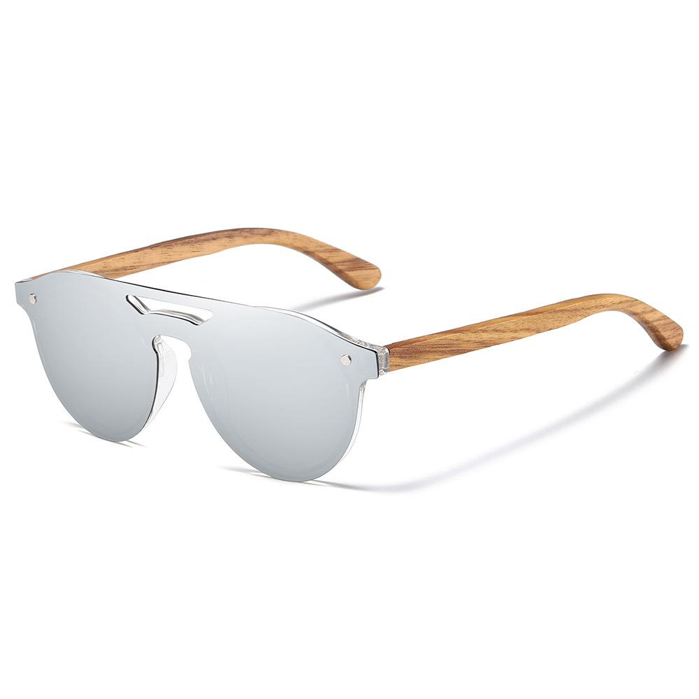 Wooden Leg Lightweight Pilot Style Polarized Sunglasses