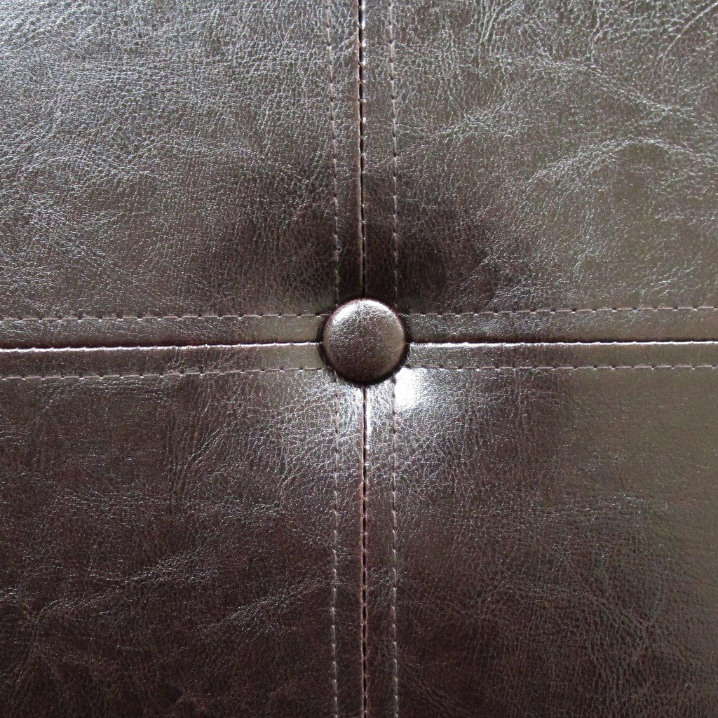 HomePop Leatherette Button Tufted Bench Pet Bed, Brown
