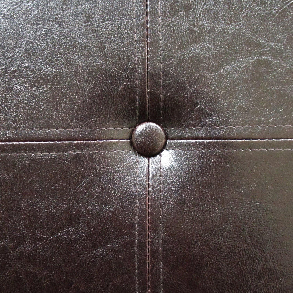 HomePop Leatherette Button Tufted Bench Pet Bed, Brown
