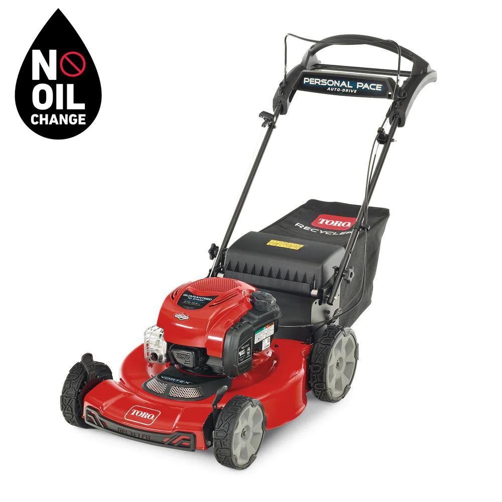 Self-Propelled Lawn Mower 22 in. Bagger No-Oil Change Required Engine Oil