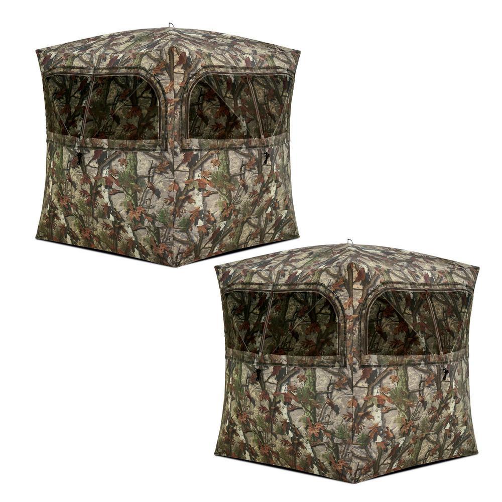 Grounder 350 Bloodtrail Camo Pop Up Ground Hunting Blind (2-Pack)
