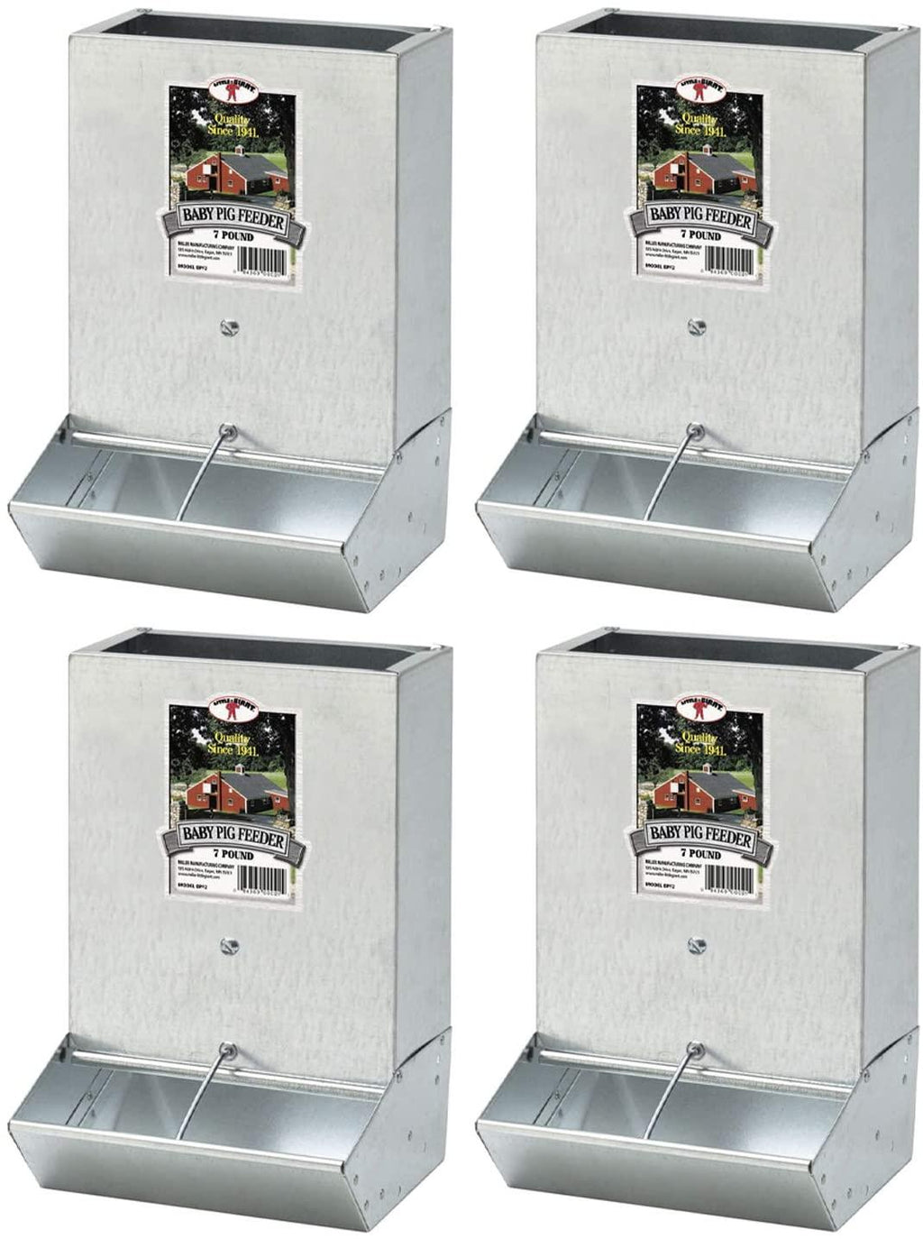 little giant bpf2 heavy duty mountable or freestanding 2 hole baby piglet livestock multipurpose trough feeder, 7 pound capacity (4 pack)