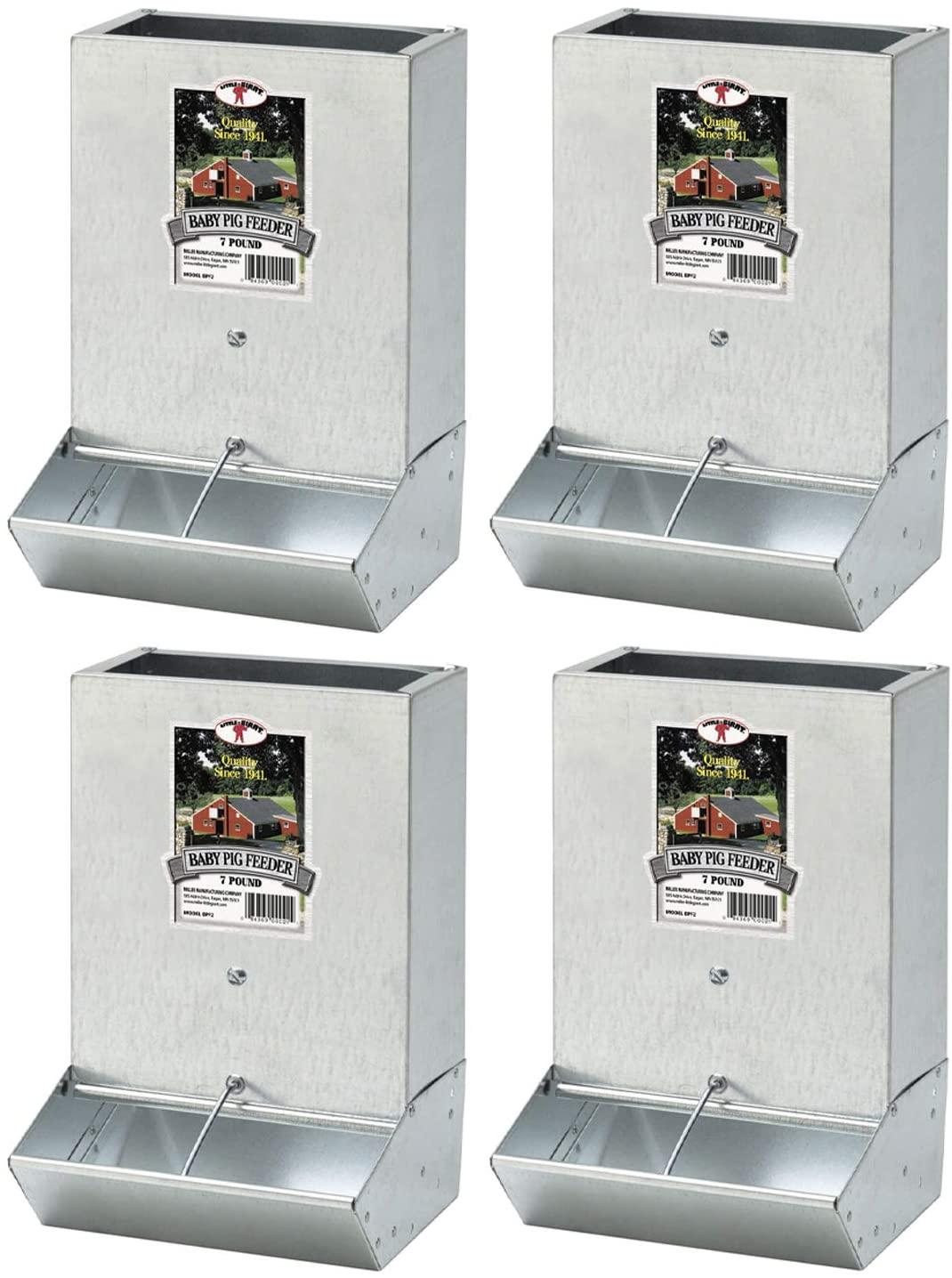little giant bpf2 heavy duty mountable or freestanding 2 hole baby piglet livestock multipurpose trough feeder, 7 pound capacity (4 pack)