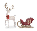 Deer &amp; Sleigh 2-Piece LED Decor Set