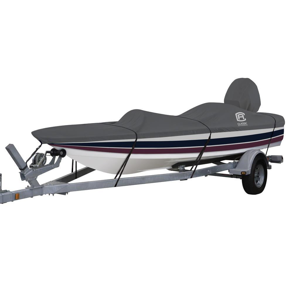 StormPro Charcoal Outboard Ski-Boat Cover Fits 19 ft. 6 in. - 20 ft. 6 in. L, Beam Width to 90 in. W (Model E5)