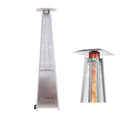 Outdoor Patio Pyramid Propane Space Heater-46,000 BTU Output Portable Flame Heater,W/Wheels,Stainless Steel Color