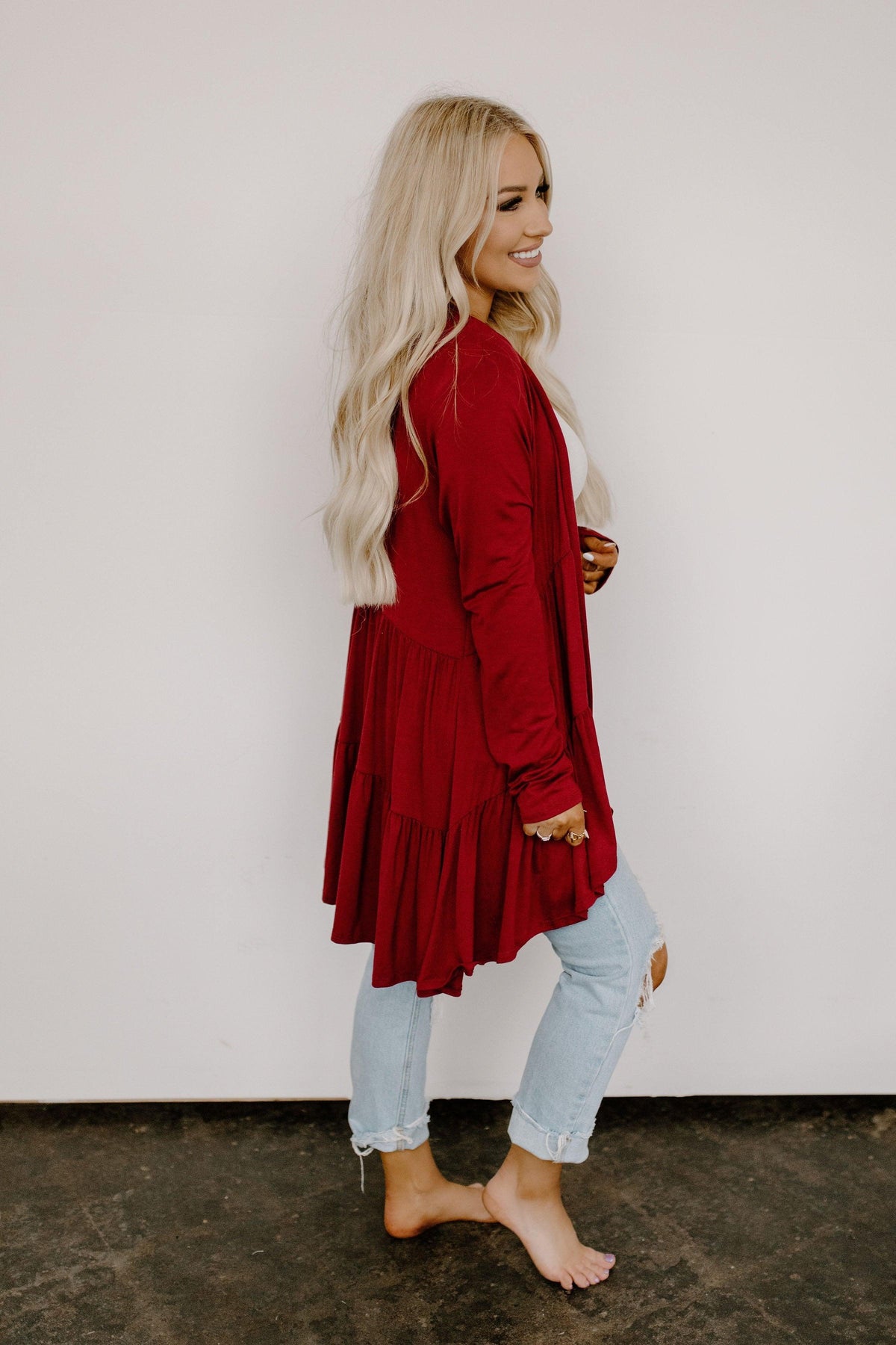 tiered cardigan