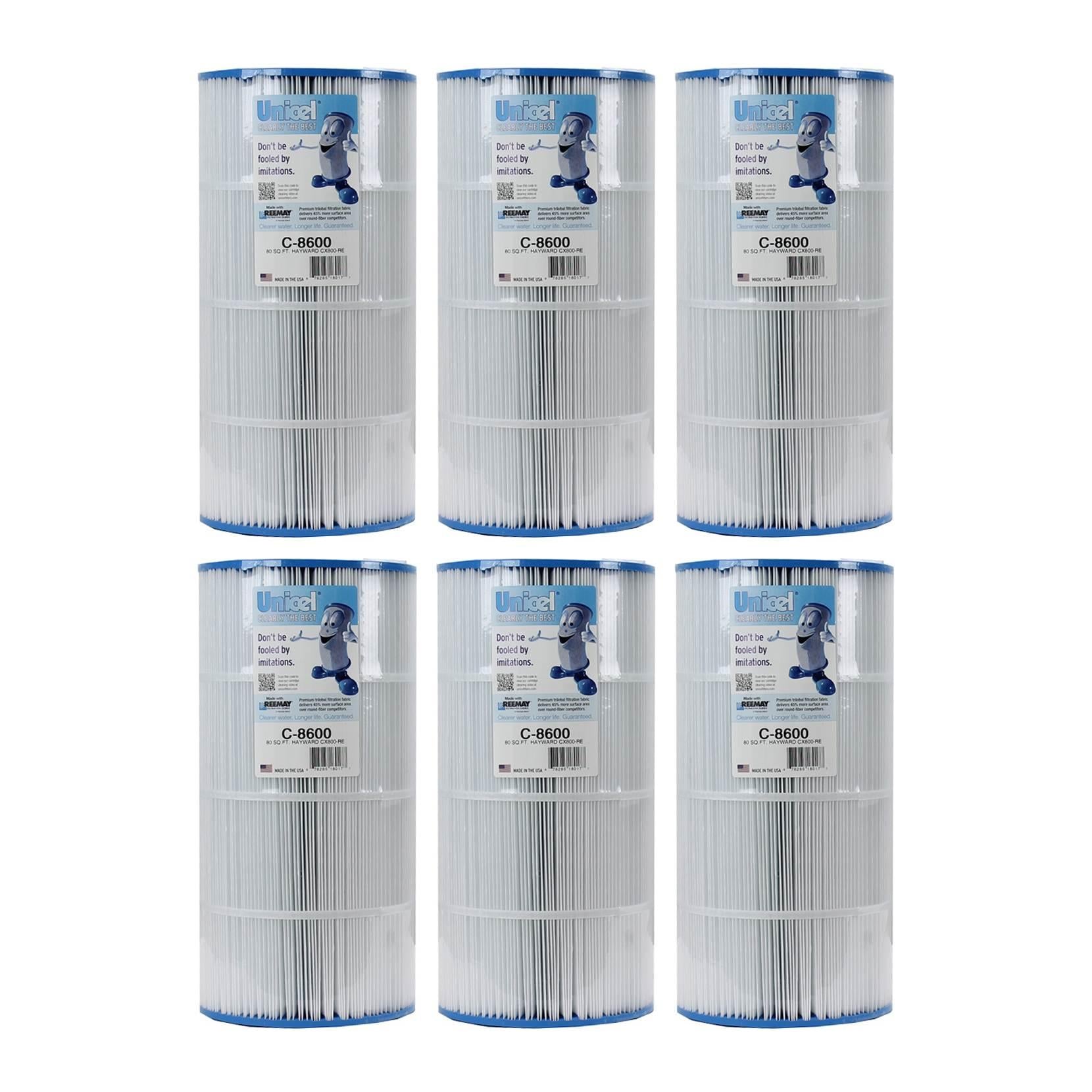 unicel c-8600 filter cartridge hayward star clear ii c1500 cx800re pa80 (6 pack)