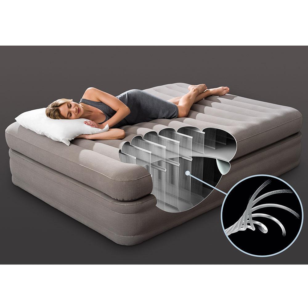 Queen Prime Comfort Elevated Air Mattress with -In Pump and Cordless Pump