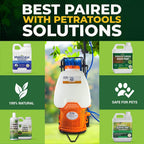 PetraTools Battery Backpack Sprayer with Custom Fitted Cart and 100 Foot Commercial Hose, 2 Hoses Included, Commercial Quality Heavy Duty Sprayer (HD5000 6.5-Gallon with Reel Cart)