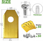 Robot Mower Blades Compatible with  – 30 Replacement Blades with Screws, Durable  Steel for Clean &amp; Precise Lawn Cutting