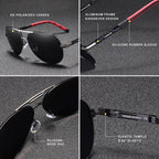 Men's Brand Design Pilot Polarized Sunglasses