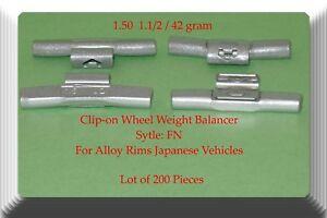 1.5oz 42g Clip-On Wheel Weight FN Style For Alloy Rims Japanese Vehicles 200 Pcs