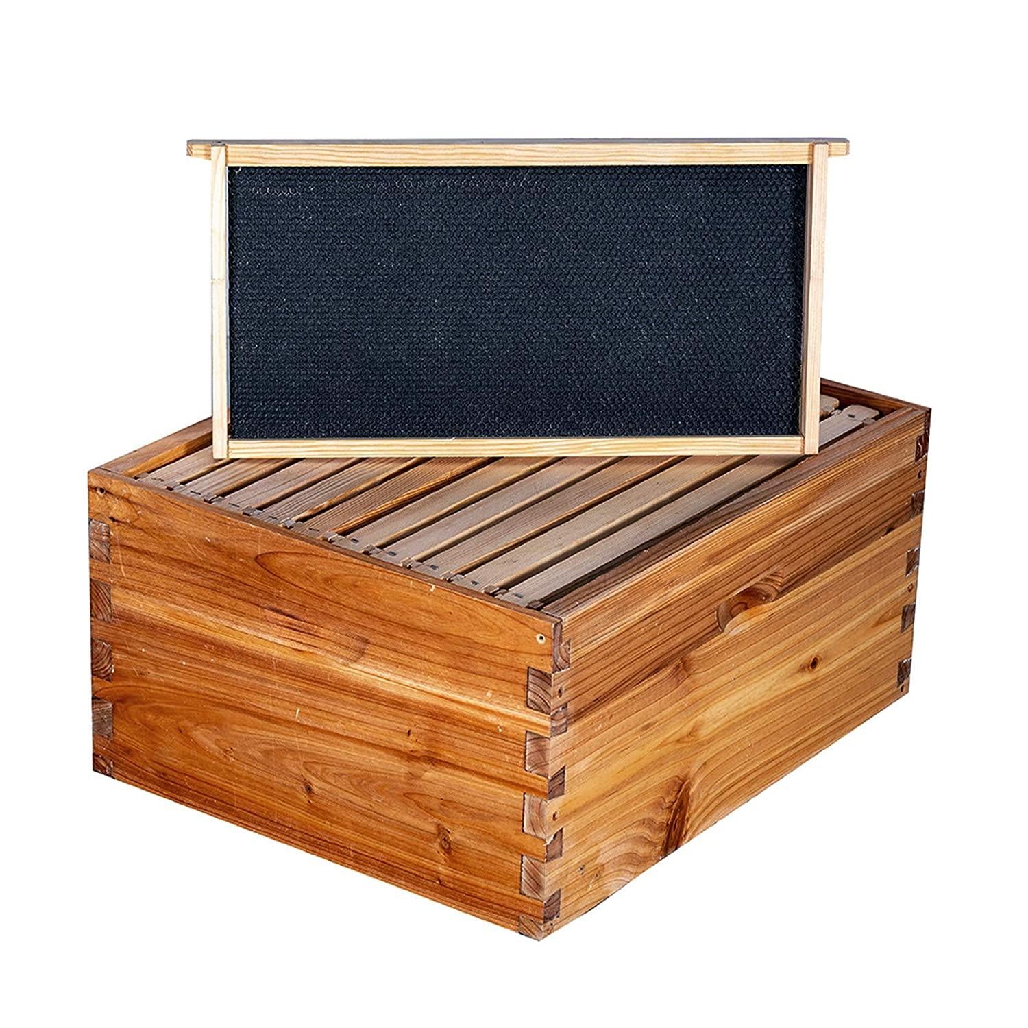bee hive 10 frame bee hives and supplies starter kit, bee hive for beginner, honey bee hives includes 2 deep bee boxes, 1 bee hive super with beehive frames and foundation