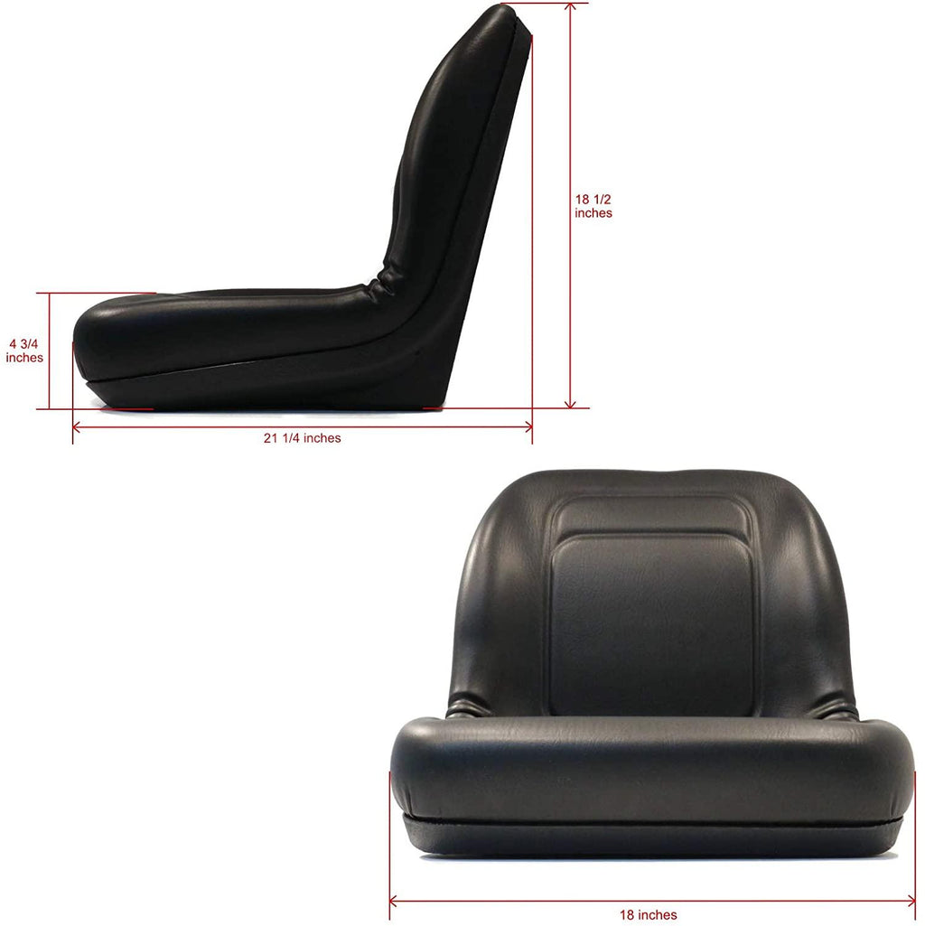 lawn mower, garden tractor utv / atv seat black high back vinyl universal mount b1lgt100bl