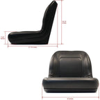lawn mower, garden tractor utv / atv seat black high back vinyl universal mount b1lgt100bl