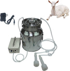 dishengzhen 7l sheep/goats milking machine, adjustable speed control, portable milker for goat, for livestock household farm stainless steel food grade bucket