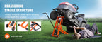 Lawn Mower Lift with Hydraulic Jack, 500 Lbs Weight Capacity, Solid Carbon Steel Lawn Mower Lift, Adjustable Movable Lawn Lifter for Riding Tractors and Zero Turn Lawn Mowers, Orange