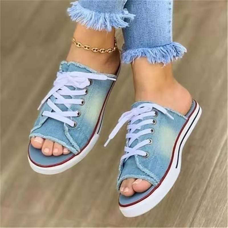 Summer New Arrival Fashion Women Denim Canvas Slippers