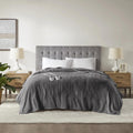 Serta Gray Polyester Cordless Electric Blanket, Queen