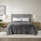 Serta Gray Polyester Cordless Electric Blanket, Queen