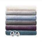 Serta Gray Polyester Cordless Electric Blanket, Queen