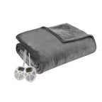 Serta Gray Polyester Cordless Electric Blanket, Queen
