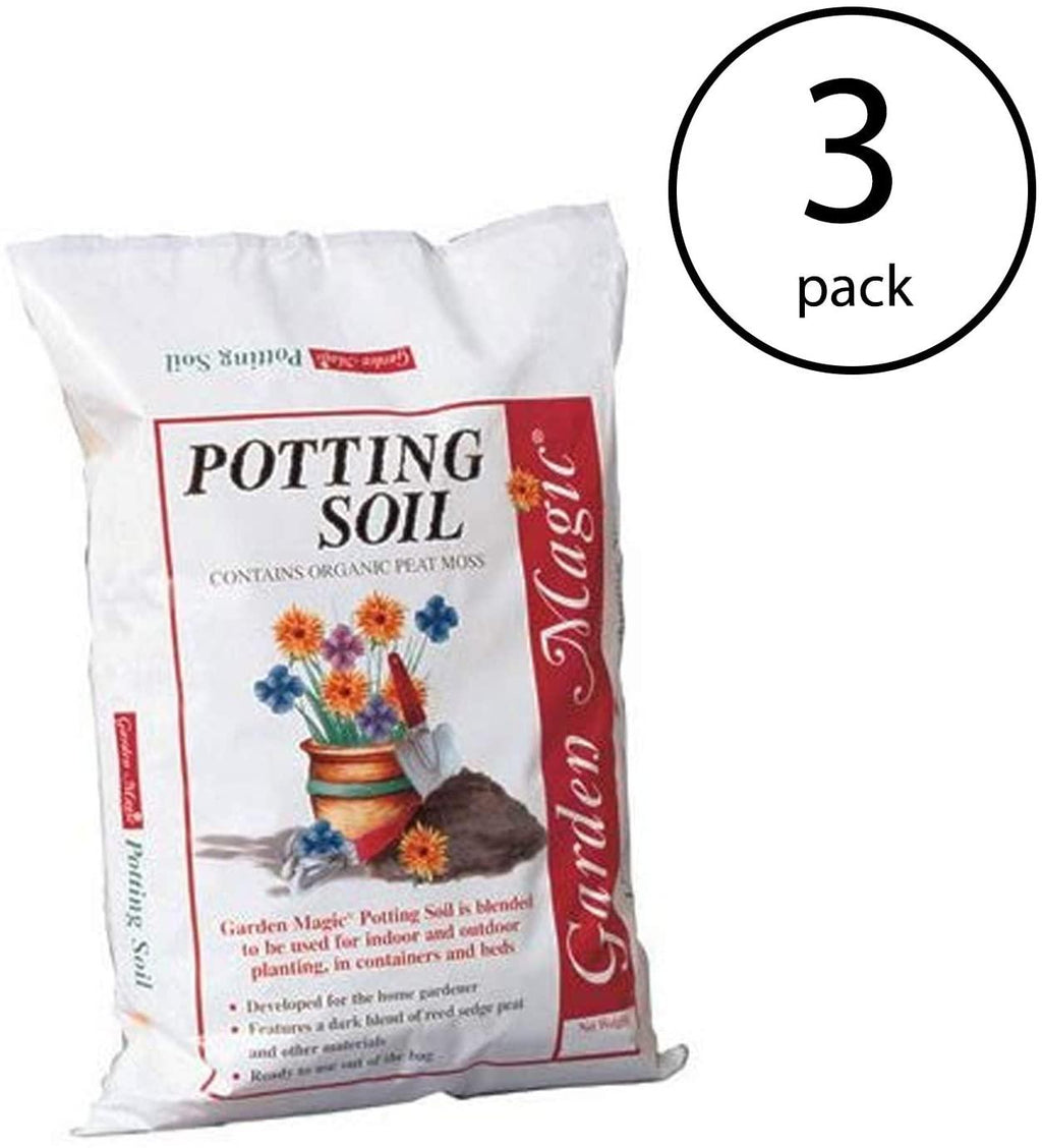 michigan peat garden magic indoor and outdoor organic planting potting top soil blend mix, 40 pound bag (3 pack)