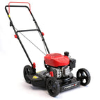 EasyCut 18-Inch Gas Lawn Mower, 144cc 4-Cycle Engine, Walk-Behind Push Lawn Mower, Side Discharge, 5-Position Height Adjustment, Ideal for Small Yards
