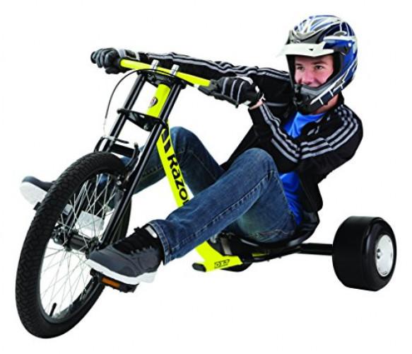DXT Drift Trike - Black/Yellow, Steel Frame and Moto Style, Tricycle, Construction, 3-Wheeled Drifting Ride On Tricycle for Teens and Adults, Unisex