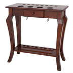 Deluxe Floor Cue Rack with Walnut Finish