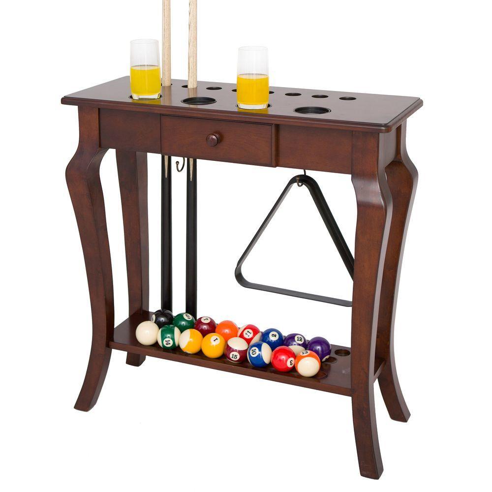 Deluxe Floor Cue Rack with Walnut Finish