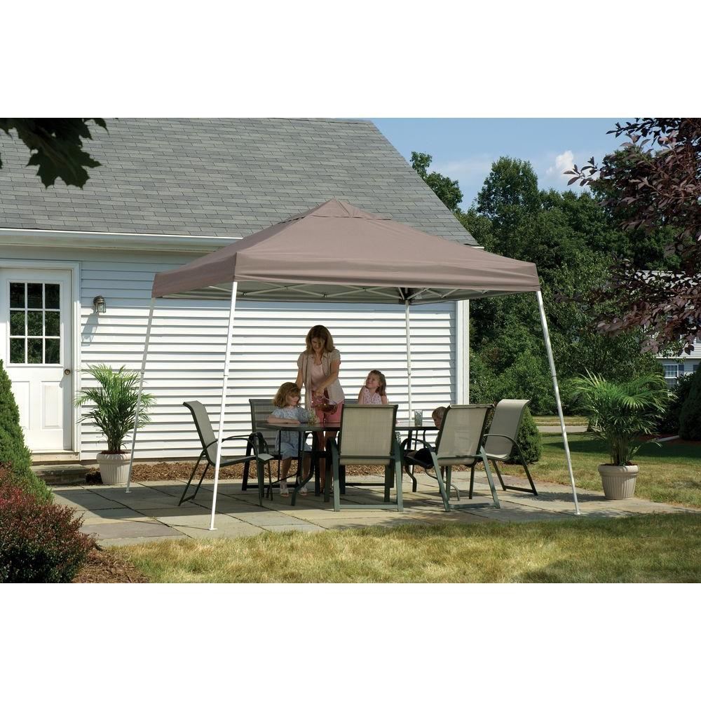 12 ft. W x 12 ft. D Sports Series Slant-Leg Pop-Up Canopy in Desert Bronze with 4-Position-Adjustable Steel Frame