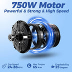Electric Bike, Eahora X5 20 Inch Fat Tire Foldable E-Bike 750W Off-Road Electric Commuting Bicycles 750W Hub Motor 48V 12Ah Adult Electric Bike Snow Bicycle Ebike with Power Assist and 7-Speed