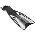 Phantom Aquatics Rapido Boutique Collection Clareza Three Window Tempered Glass Lens Mask Fin Snorkel Set with Snorkeling Gear Carry Bag, WHT - S
