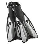 Phantom Aquatics Rapido Boutique Collection Clareza Three Window Tempered Glass Lens Mask Fin Snorkel Set with Snorkeling Gear Carry Bag, WHT - S