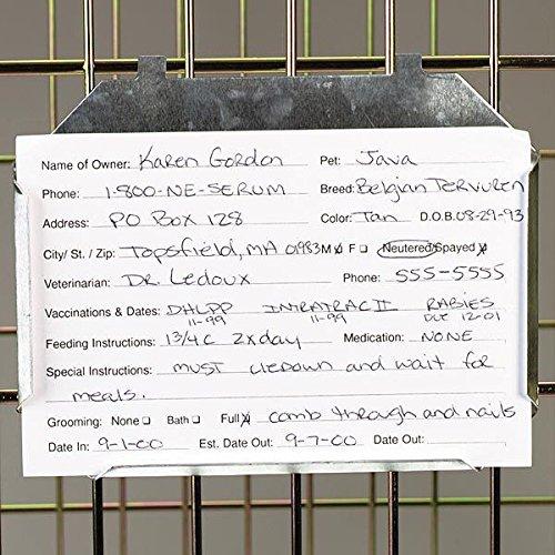 3 X 5 Metal Kennel Card Holders Display Pet Care ID Info Vet Dog Shelter Rescue