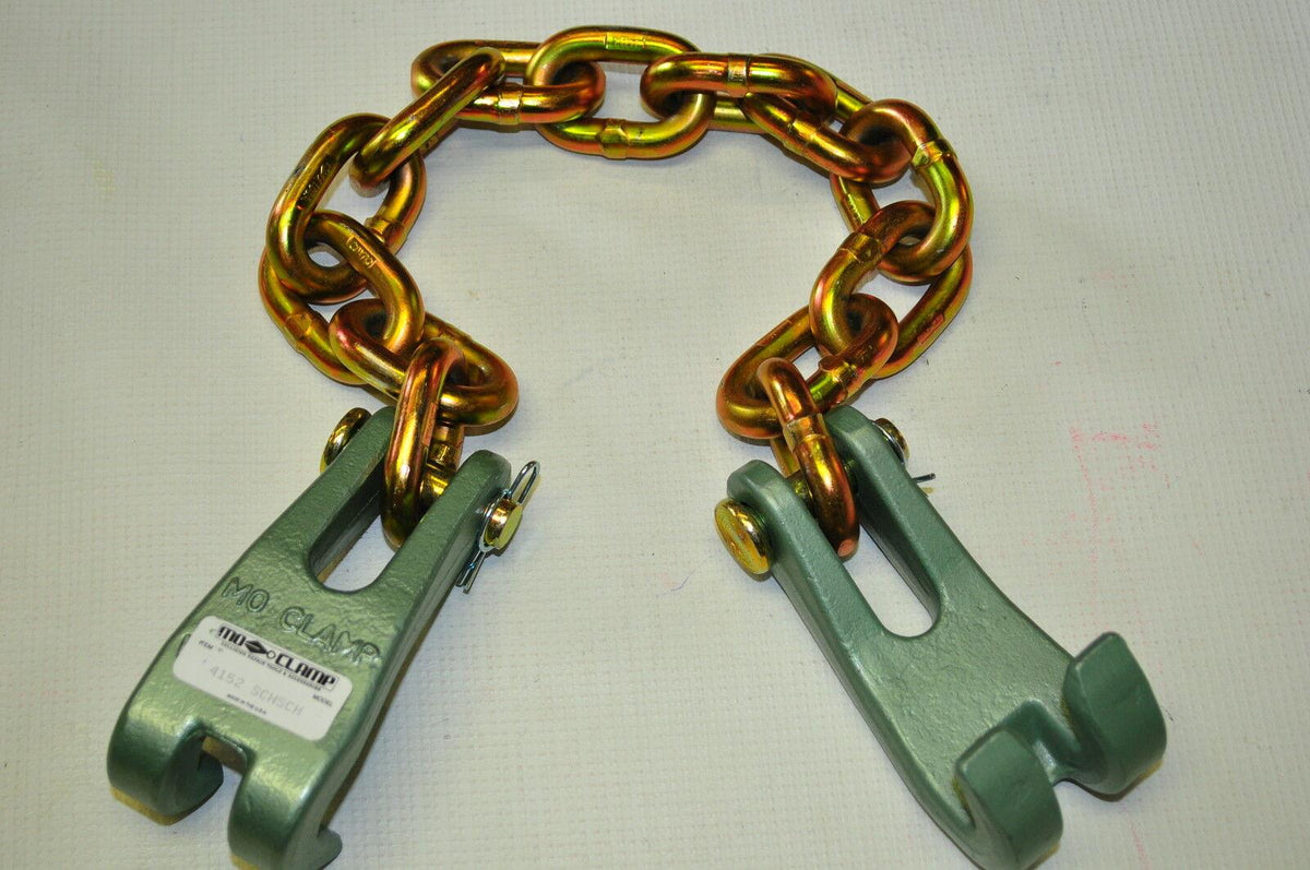 MO CLAMP 4152 Two Single Claws with 3/8" chain 25" overall Moclamp  Made in USA