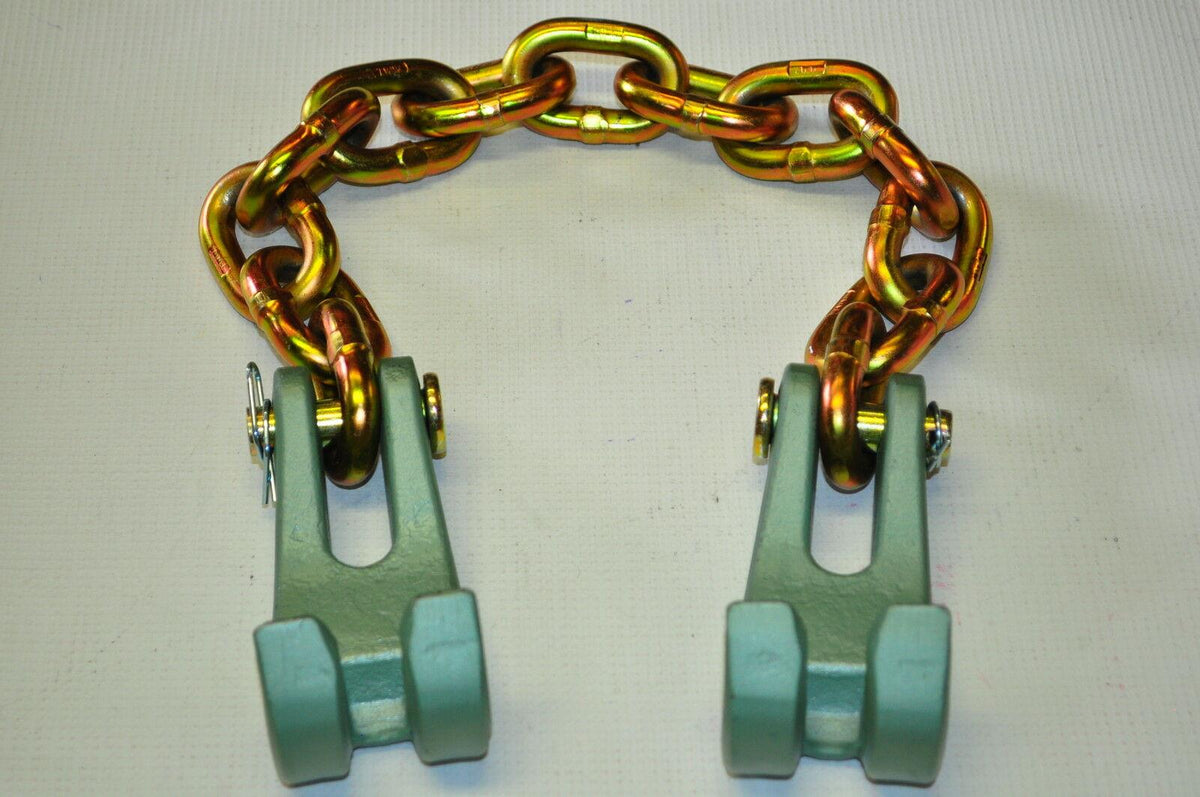 MO CLAMP 4152 Two Single Claws with 3/8" chain 25" overall Moclamp  Made in USA