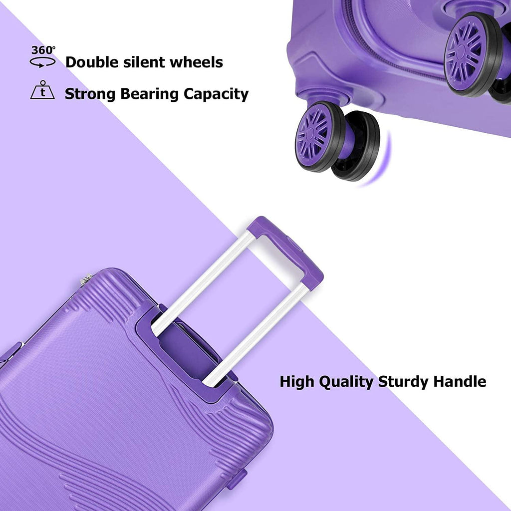 Luggage Sets with TSA Approved, Lightweight Hard Shell Travel Large Rolling Checked Suitcases with Spinner Wheels (20/24/28), PURPLE