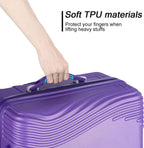 Luggage Sets with TSA Approved, Lightweight Hard Shell Travel Large Rolling Checked Suitcases with Spinner Wheels (20/24/28), PURPLE