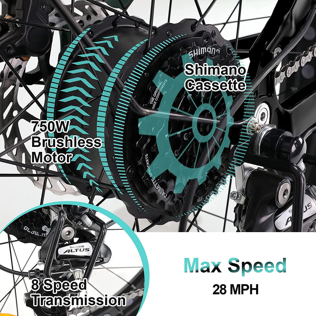 W Wallke X3 Pro eBike Folding Fat Tire Electric Bike 26 Inch 750W 48V 14AH Large-capacity Removable Battery Electric Bicycle for Adult Air Full Suspension Premium Seamless Welding Aluminum Alloy Frame