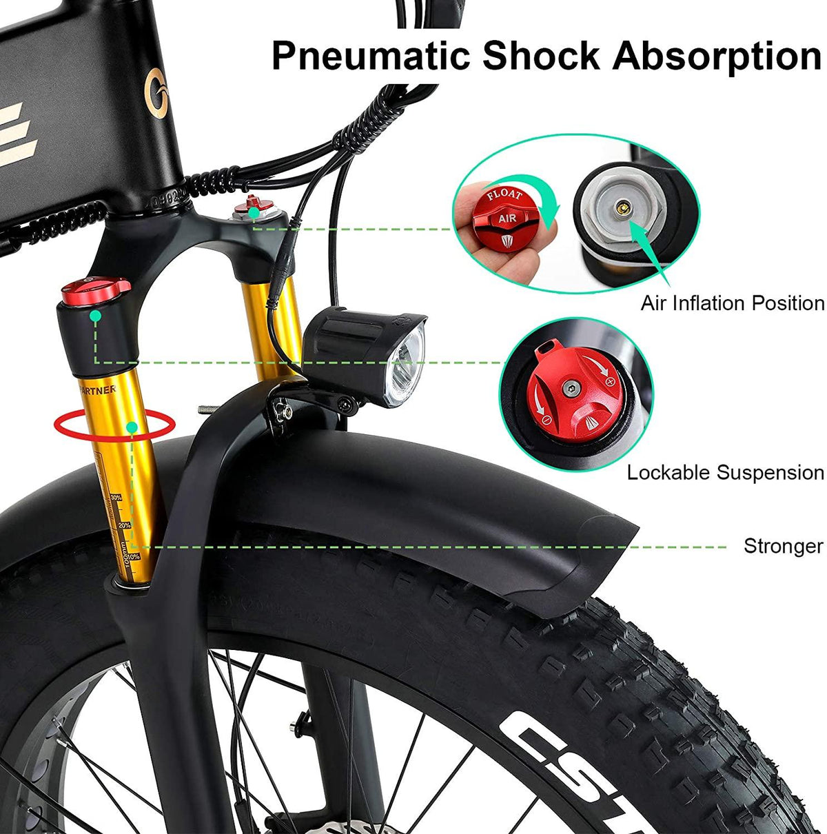 W Wallke X3 Pro eBike Folding Fat Tire Electric Bike 26 Inch 750W 48V 14AH Large-capacity Removable Battery Electric Bicycle for Adult Air Full Suspension Premium Seamless Welding Aluminum Alloy Frame