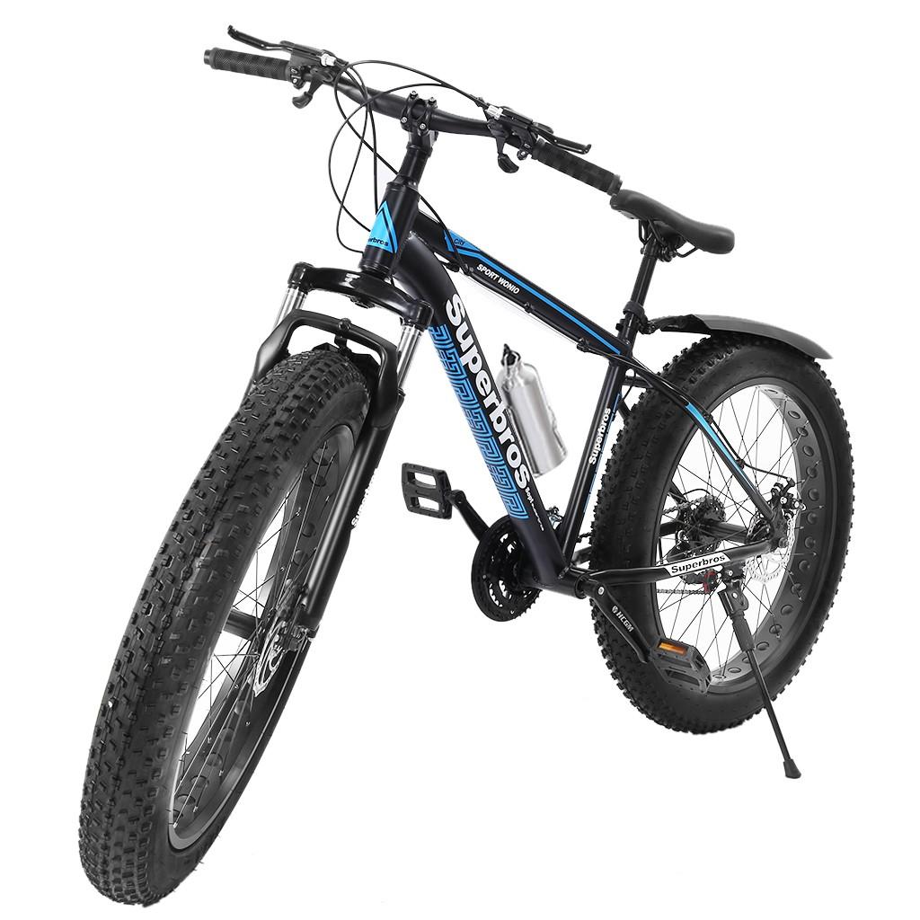 Hotwon Fat Tire Mens Mountain Bike, 17-Inch / Medium High-Tensile Aluminum Frame