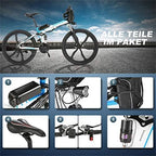 26 inch Folding Electric Bike Electric Mountain Bike with 36V Lithium-Ion Battery 250W Motor, 21 Speed Gear and 3 WorModes Electric Bicycle