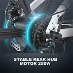 26 inch Folding Electric Bike Electric Mountain Bike with 36V Lithium-Ion Battery 250W Motor, 21 Speed Gear and 3 WorModes Electric Bicycle