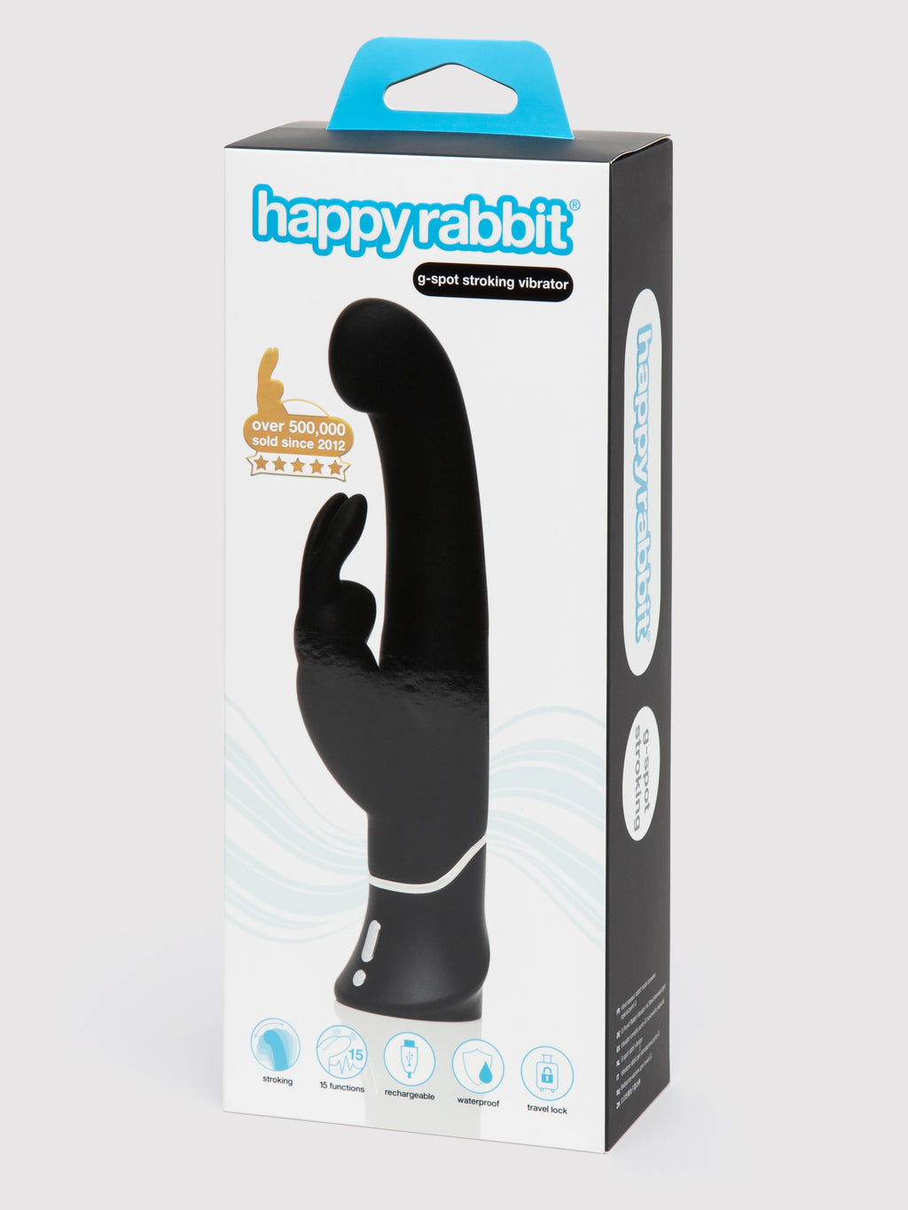 Happy Rabbit G-Spot Stroker Rechargeable Rabbit Vibrator, Black