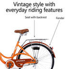 AUSPUM 26-Inch Cruiser Bike,Comfort Bikes,bikes for women,Arrivals Single Speed Bicycle for Women,Load capacity220lb,Orange