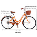 AUSPUM 26-Inch Cruiser Bike,Comfort Bikes,bikes for women,Arrivals Single Speed Bicycle for Women,Load capacity220lb,Orange