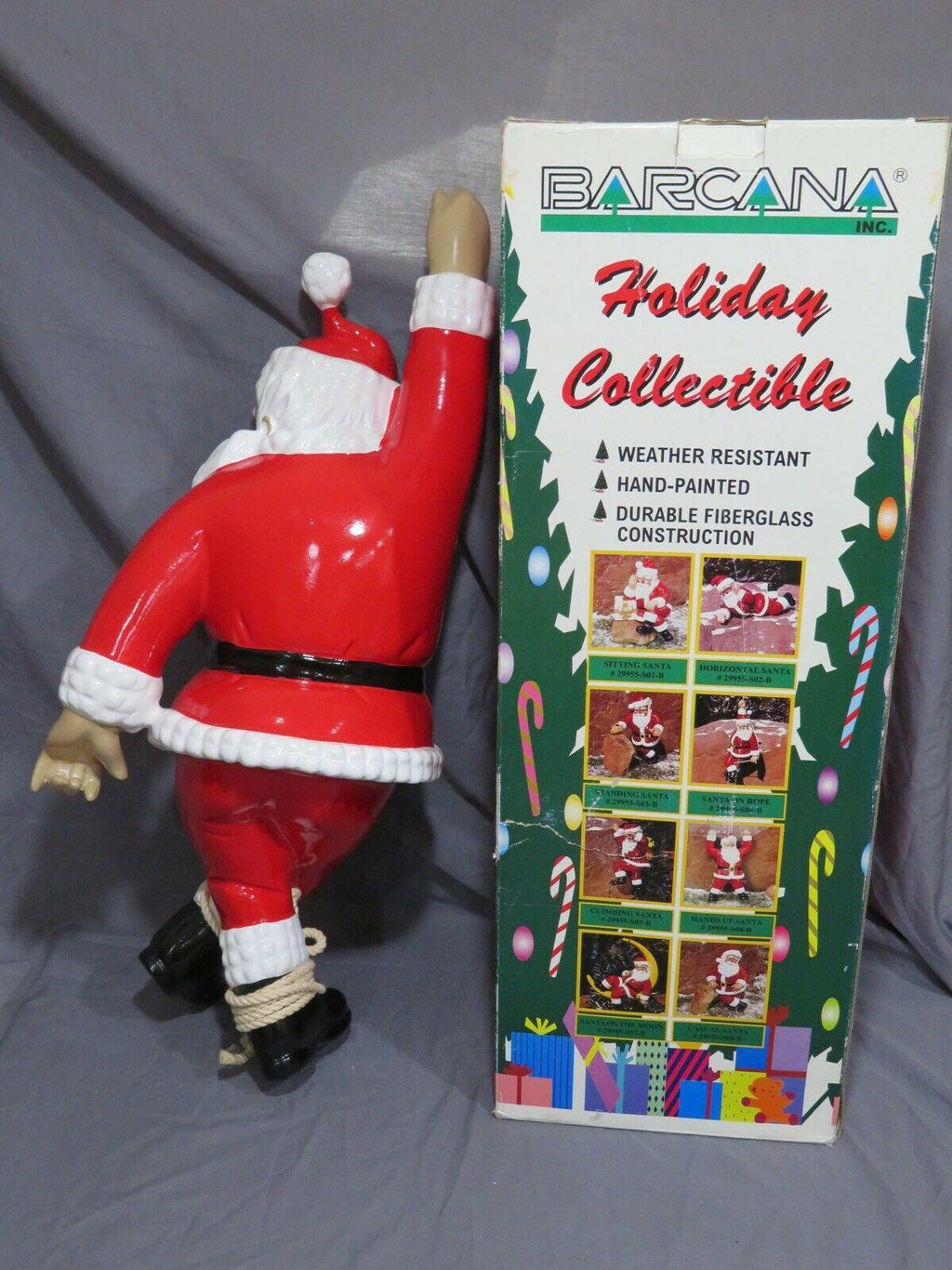 1997 Barcana 25 SANTA ON A ROPE Christmas Fiberglass Mold Indoor Outdoor Decor
